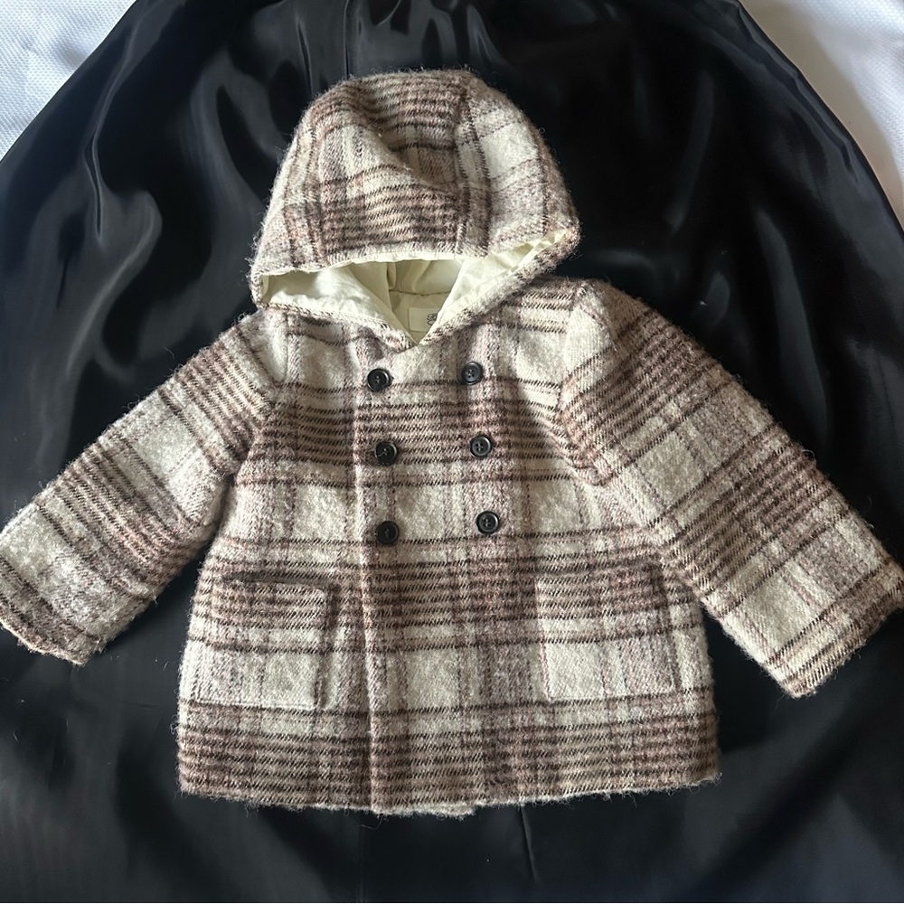 Bonpoint Misha Double-Breasted Jacket with Hood Size 2T